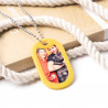 Collier dog tag jaune personnalisé photos