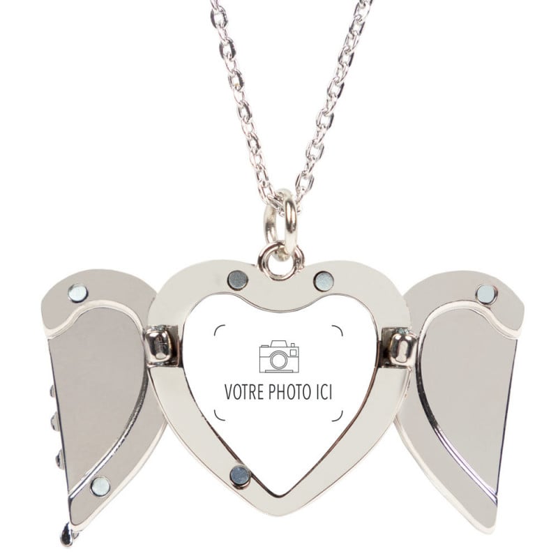 Coffret Chapelet Cœur émaillé Boîte à Chapelet NKlaus En Métal Or - Forme Cœur, Couvercle émail Avec Ange étui Chapelet émail