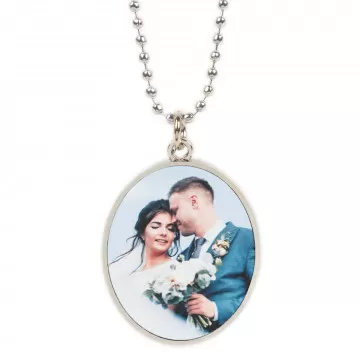 Pendentif plaque ovale pour homme photo