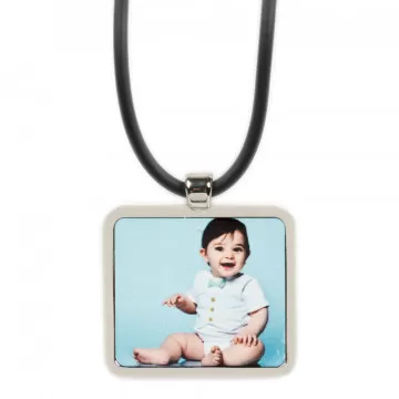 Collier avec médaillon carré photo - Collier carré personnalisé