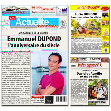 Fausse une de journal personnalisé
