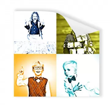 Poster pop art HD monochrome avec 4 photos