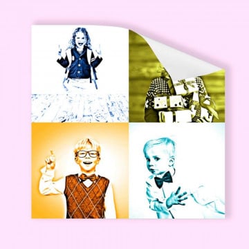Poster pop art HD monochrome avec 4 photos