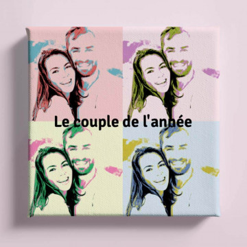 Tableau personnalisé pop art love pour les amoureux