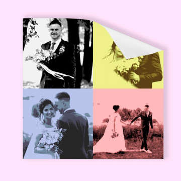 Poster HD 4 photos personnalisé Pop Art Love