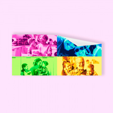 Poster HD panoramique pop art avec 4 photos