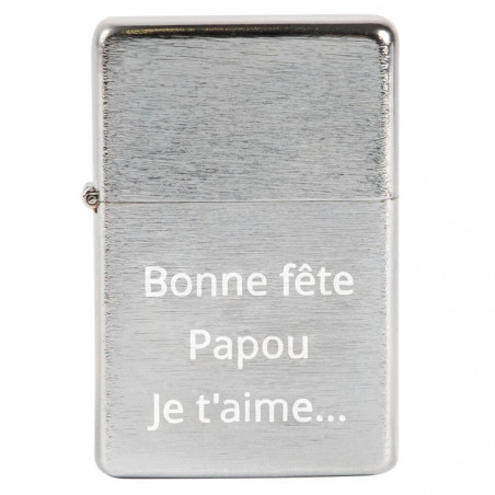 Briquet métal argenté tempête