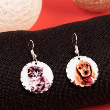 Boucles d'oreille personnalisée ronde