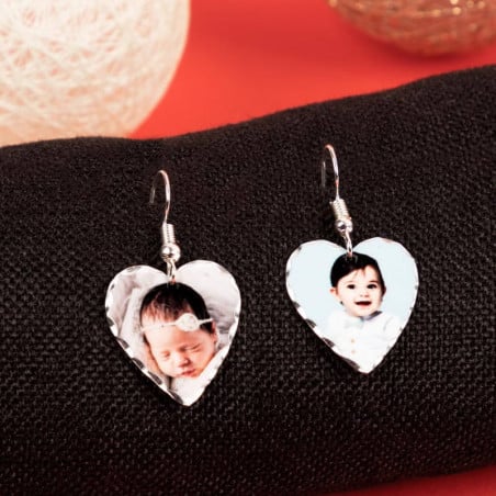 Boucles d'oreille coeur personnalisée