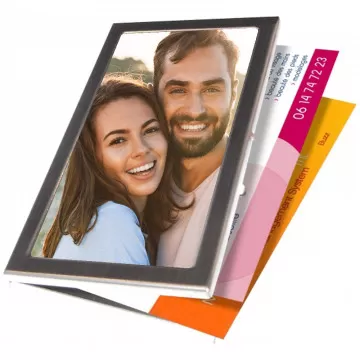 Porte carte de visite personnalisé avec photo et texte
