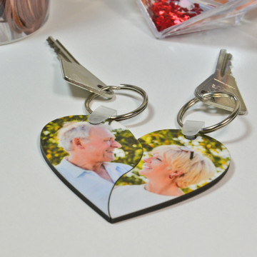 Porte clés coeur séparable personnalisable