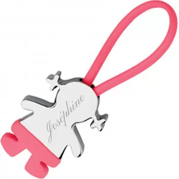 Porte clé fille gravé rose - Gravure texte