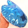 Coussin sequin coeur bleu