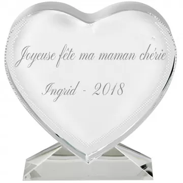 coeur verre avec message