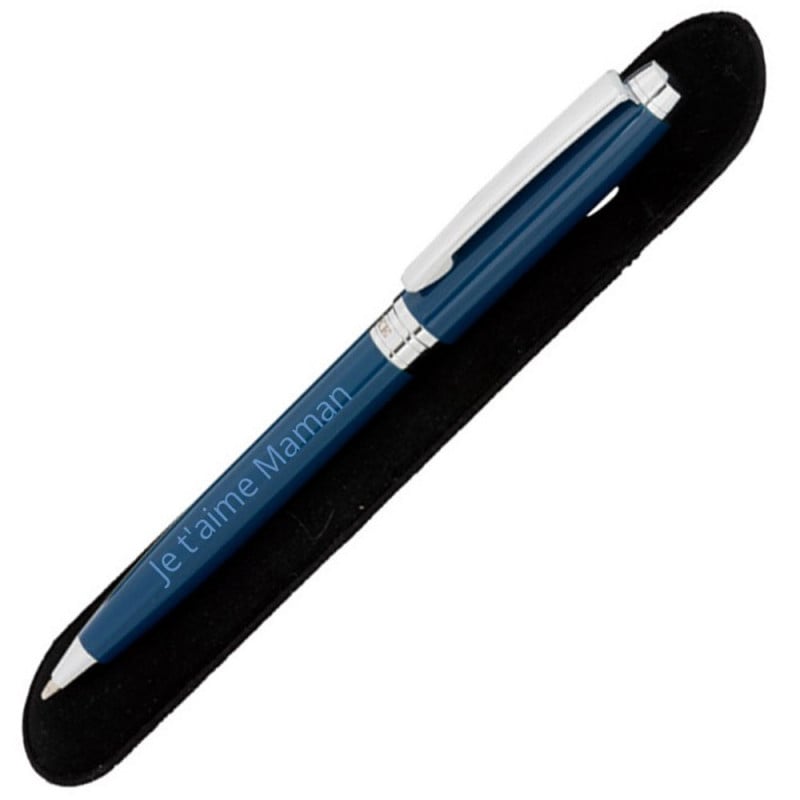 Stylo Luxe bleu marine texte gravé