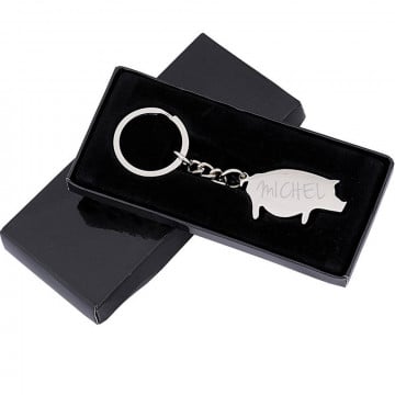 Porte clé cochon personnalisé avec gravure
