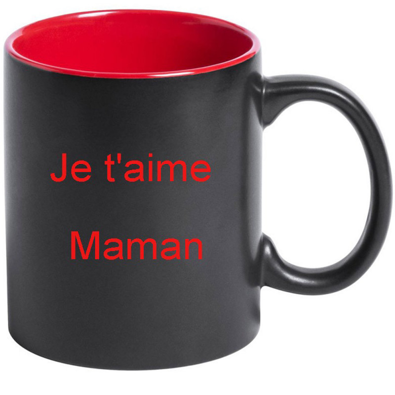 Mug gravé noir et rouge