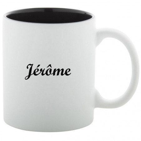 Mug prénom blanc et noir gravé