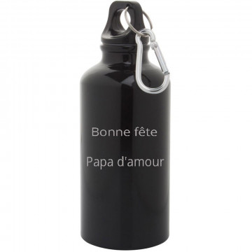 Gourde noire brillante avec gravure