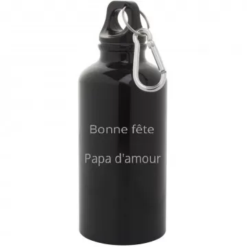Gourde noire brillante avec gravure