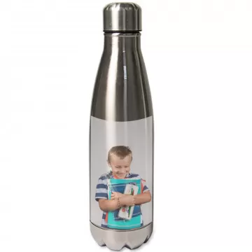 Bouteille thermos grise personnalisée