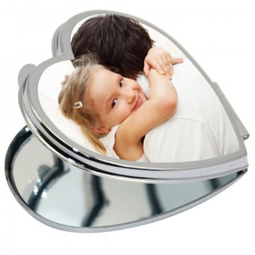 Miroir de poche cœur personnalisé