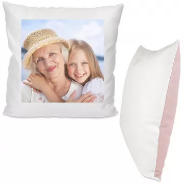 Coussin personnalisé verso rose