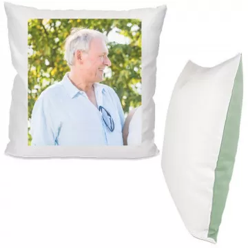 Coussin bicolore vert personnalisé
