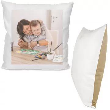 Coussin verso beige foncé personnalisé