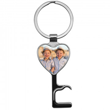 Porte clé décapsuleur avec coeur personnalisé