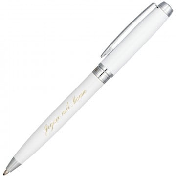 stylo bille blanc gravé