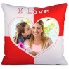 Coussin I Love rouge personnalisé