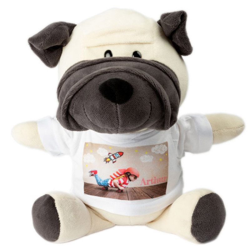 Peluche chien photo personnalisable