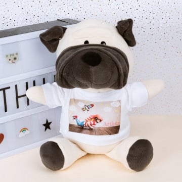 Peluche chien personnalisée avec photo