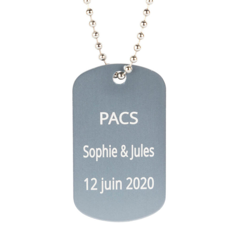 Dog Tag avec gravure texte