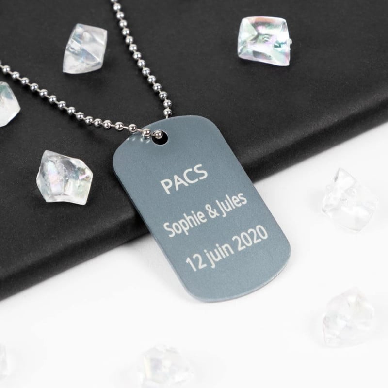 Dog Tag avec texte gravé