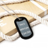 Dog tag alu et renfort noir