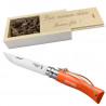 couteau opinel 7 mandarine coffret personnalisé