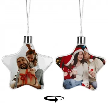 Etoile de noel personnalisée photo à suspendre