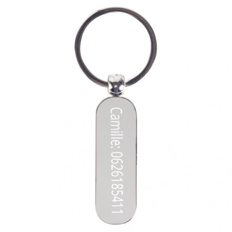 Porte clé plaque forme ovale personnalisé