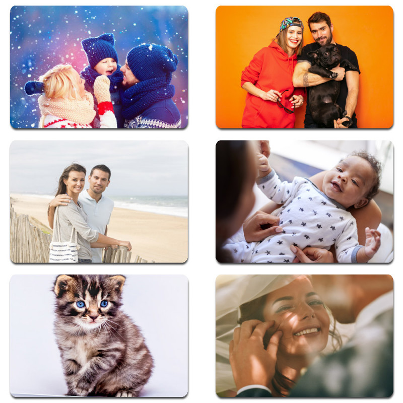 Lot de 6 magnets rectangle avec photo imprimée