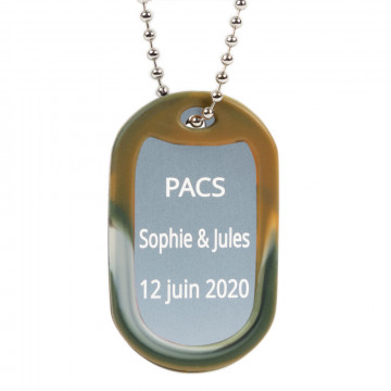 Dog tag camouflage gravé
