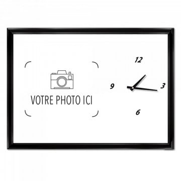 Grande horloge murale rectangle personnalisée