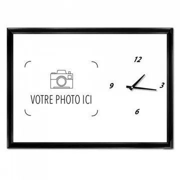 Grande horloge murale rectangle personnalisée