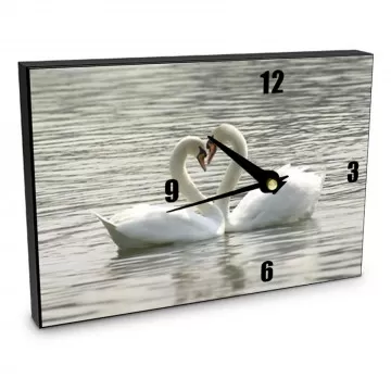 Horloge rectangle bois personnalisée photo