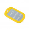 Dog tag gravé avec caoutchouc jaune