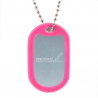 Collier dog tag rose femme