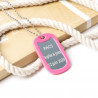 Collier dog tag protection rose