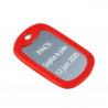 Collier Dog tag rouge