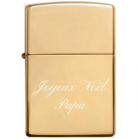 Briquet zippo high polish brass gravé